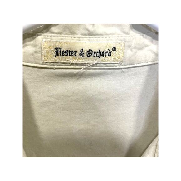 Hester & Orchard Women's Sz M Top Ivory Button Up Roll Tab Sleeves - Picture 4 of 7